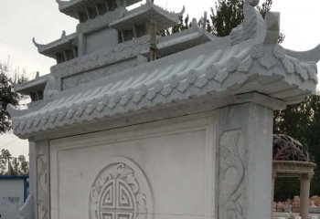 影壁雕塑-寺庙入口摆放大理石景观影壁雕塑