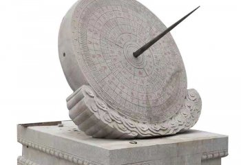 日晷雕塑-大理石石雕创意校园计时器日晷雕塑