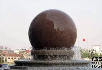 风水球雕塑-广场大型风水球喷泉水景石雕