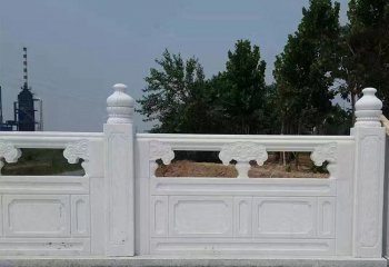 栏杆栏板雕塑-景区汉白玉镂空石桥栏杆雕塑