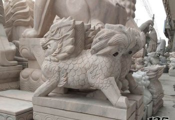 麒麟雕塑-庭院寺庙大理石石雕神兽麒麟雕塑