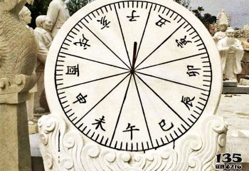 日晷雕塑-公园创意浮雕石雕古代计时器日晷雕塑