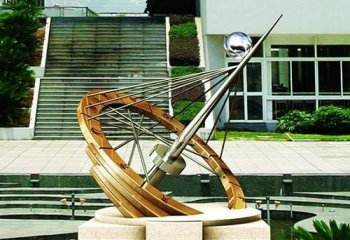 日晷雕塑-校园抽象不锈钢个性日晷雕塑