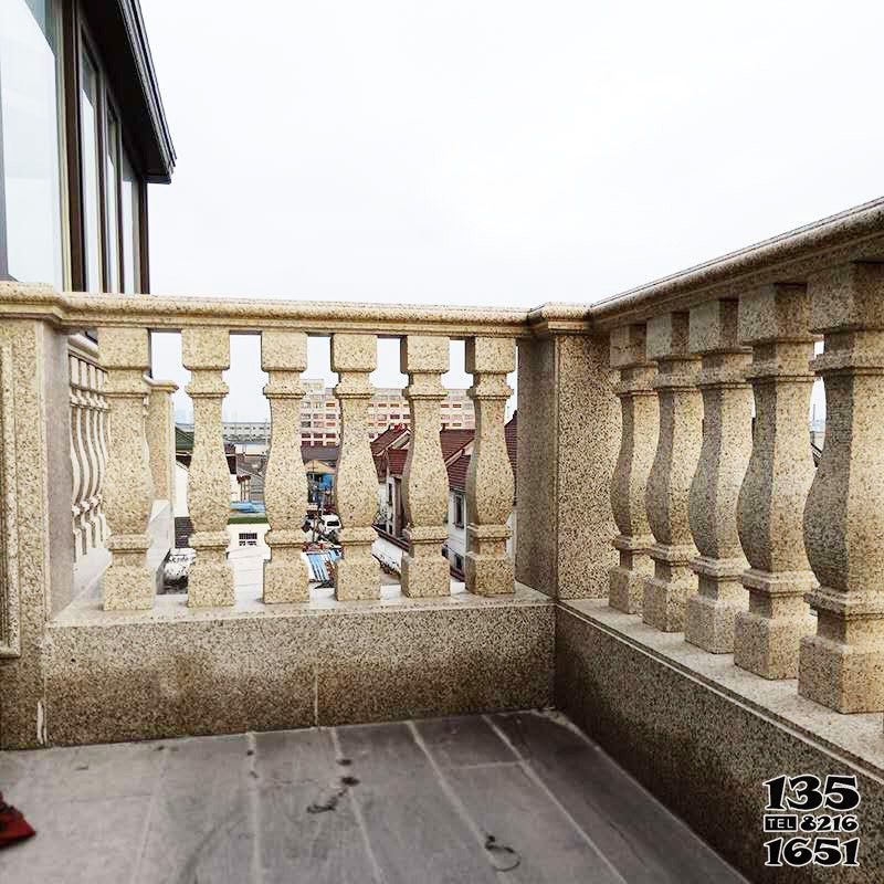 栏杆栏板雕塑-小区阳台花岗岩罗马柱装饰栏杆雕塑高清图片