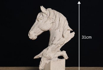 马雕塑-室内创意汉白玉石雕头像马雕塑