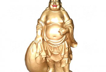 弥勒佛雕塑-不锈钢喷金烤漆布袋和尚弥勒佛雕塑