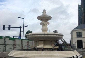 喷泉雕塑-公园景观大型多层欧式汉白玉喷泉石雕