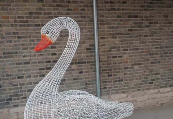 天鹅雕塑-不锈钢镂空创意个性白天鹅雕塑