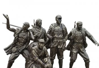 八路军雕塑-景区仿真人物打仗的八路军雕塑