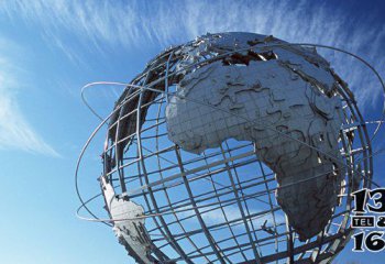 地球仪雕塑- 城市镂空抽象不锈钢地球仪雕塑