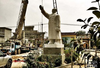 毛泽东雕塑-户外大理石石雕世界伟人挥手的毛泽东雕塑
