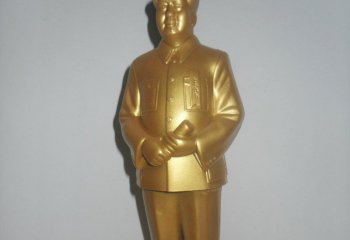 毛泽东雕塑-纪念馆纯金打造手拿书本的毛泽东雕塑