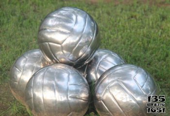 排球雕塑-公园摆放锻造不锈钢抛光排球雕塑