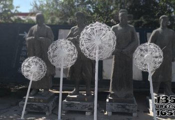 蒲公英雕塑-花园广场铁艺工艺不锈钢蒲公英喷泉雕塑