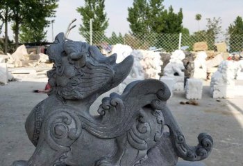 麒麟雕塑-景区街道砂石石雕神兽麒麟雕塑