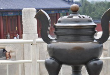 香炉雕塑-圆形宝鼎道教寺院铸铜香炉摆件雕塑