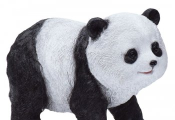 熊猫雕塑- 步行街售楼部卡通彩绘爬行玻璃钢熊猫雕塑