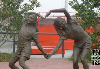 爱心雕塑-广场创意铜铸创意男女爱心雕塑