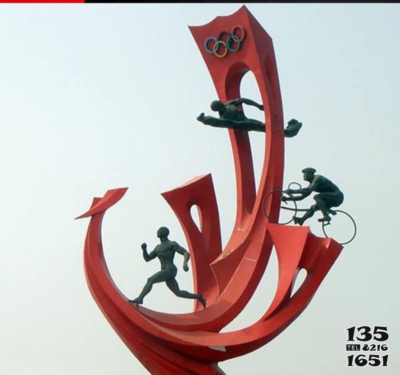 奥运雕塑-不锈钢创意抽象运动奥运雕塑高清图片