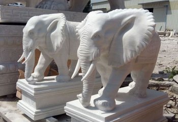 大象雕塑-寺庙庭院大型园林景观汉白玉石雕镇宅招财大象雕塑