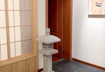 灯笼雕塑-中式园林别墅室内摆放仿古青石头灯雕塑