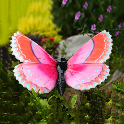 蝴蝶雕塑-玻璃钢创意街道蝴蝶雕塑高清图片