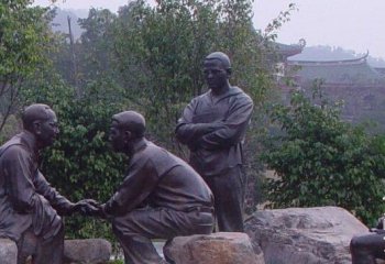 毛泽东雕塑-毛主席商谈国事人物园林景观铜毛泽东雕塑