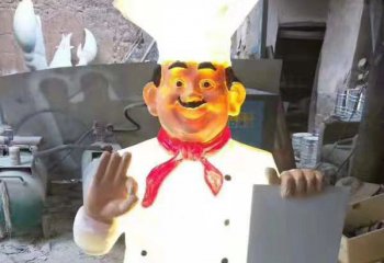厨师雕塑-游乐园玻璃钢卡通人物厨师雕塑