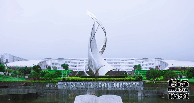 船雕塑-大学校园广场航帆希望创意不锈钢船雕塑高清图片