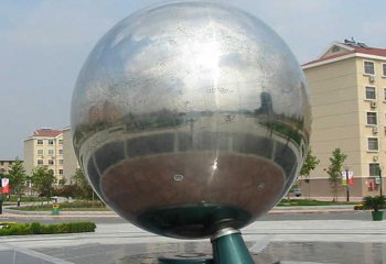地球仪雕塑-广场不锈钢镜面铁艺圆形地球仪雕塑