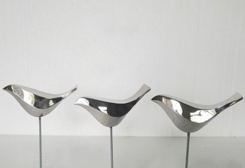 鸽子雕塑-室内户外不锈钢镜面创意切面鸽子雕塑