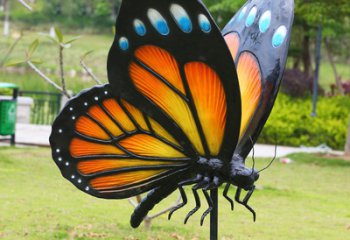 蝴蝶雕塑-彩绘玻璃钢街道蝴蝶雕塑