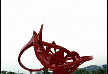 花朵雕塑-不锈钢公园大型抽象花朵雕塑