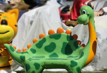 恐龙雕塑-游乐园一只大号恐龙座椅玻璃钢恐龙雕塑