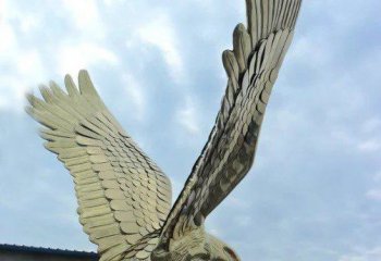 老鹰雕塑-工厂一只展翅的不锈钢老鹰雕塑