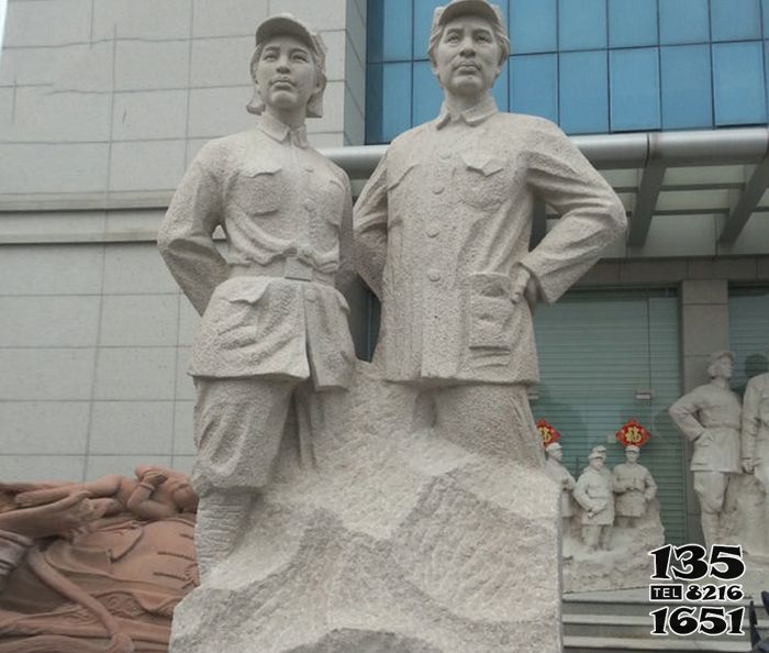毛泽东雕塑-工厂大理石石雕毛泽东雕塑高清图片