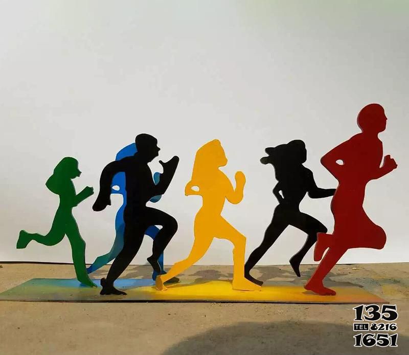 跑步雕塑-公园不锈钢跑步运动标识雕塑