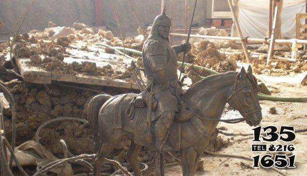 骑马雕塑-古代铜雕将军骑马雕塑高清图片
