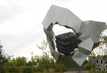 拳头雕塑-不锈钢创意知识就是力量拳头雕塑