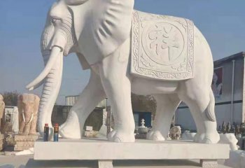 大象雕塑-汉白玉石雕创意广场大型景观大象雕塑