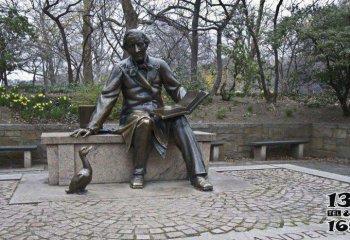 读书雕塑-公园玻璃钢坐着椅子上的男人读书雕塑