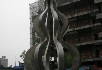 葫芦雕塑-大型不锈钢抽象葫芦雕塑