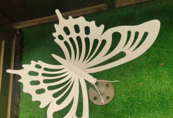 蝴蝶雕塑-海边不锈钢抽象剪影蝴蝶装饰摆件雕塑