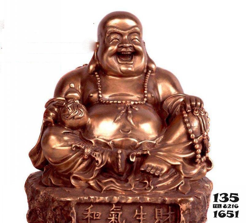 弥勒佛雕塑-不锈钢仿铜寺庙供奉神佛弥勒佛雕塑高清图片