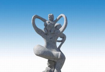 母子雕塑-景区大理石抽象个性母子雕塑