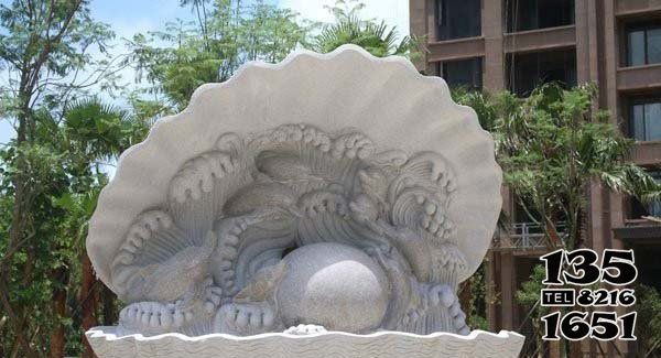 喷泉雕塑-公园小区动物浮雕汉白玉喷泉石雕