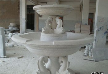 喷水雕塑-庭院里摆放的汉白玉石雕创意喷水雕塑