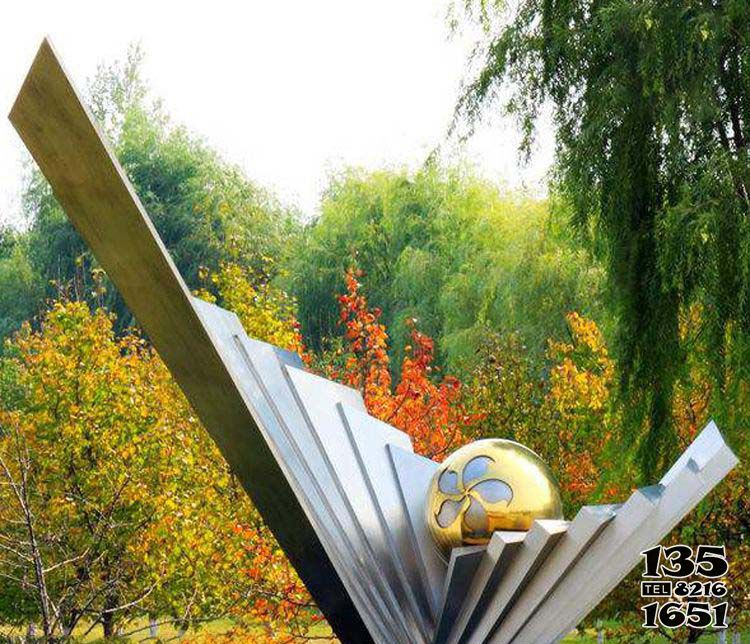 翅膀雕塑-公园创意抽象白钢城市装饰艺术翅膀雕塑高清图片