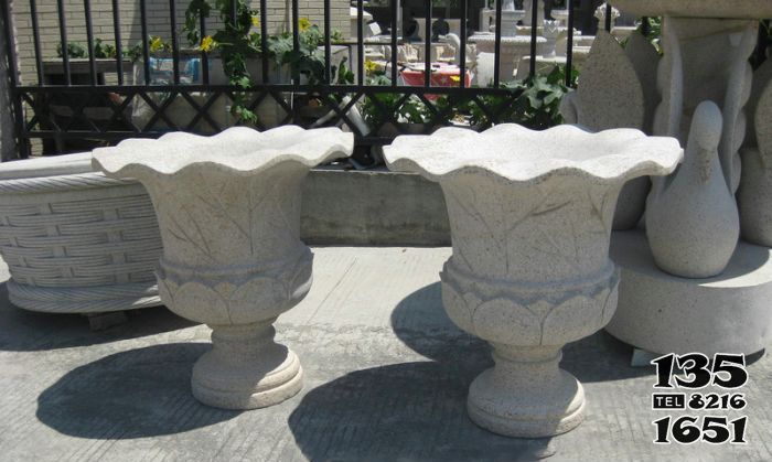 花盆雕塑-公园景区大理石石雕欧式花盆雕塑高清图片