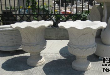 花盆雕塑-公园景区大理石石雕欧式花盆雕塑